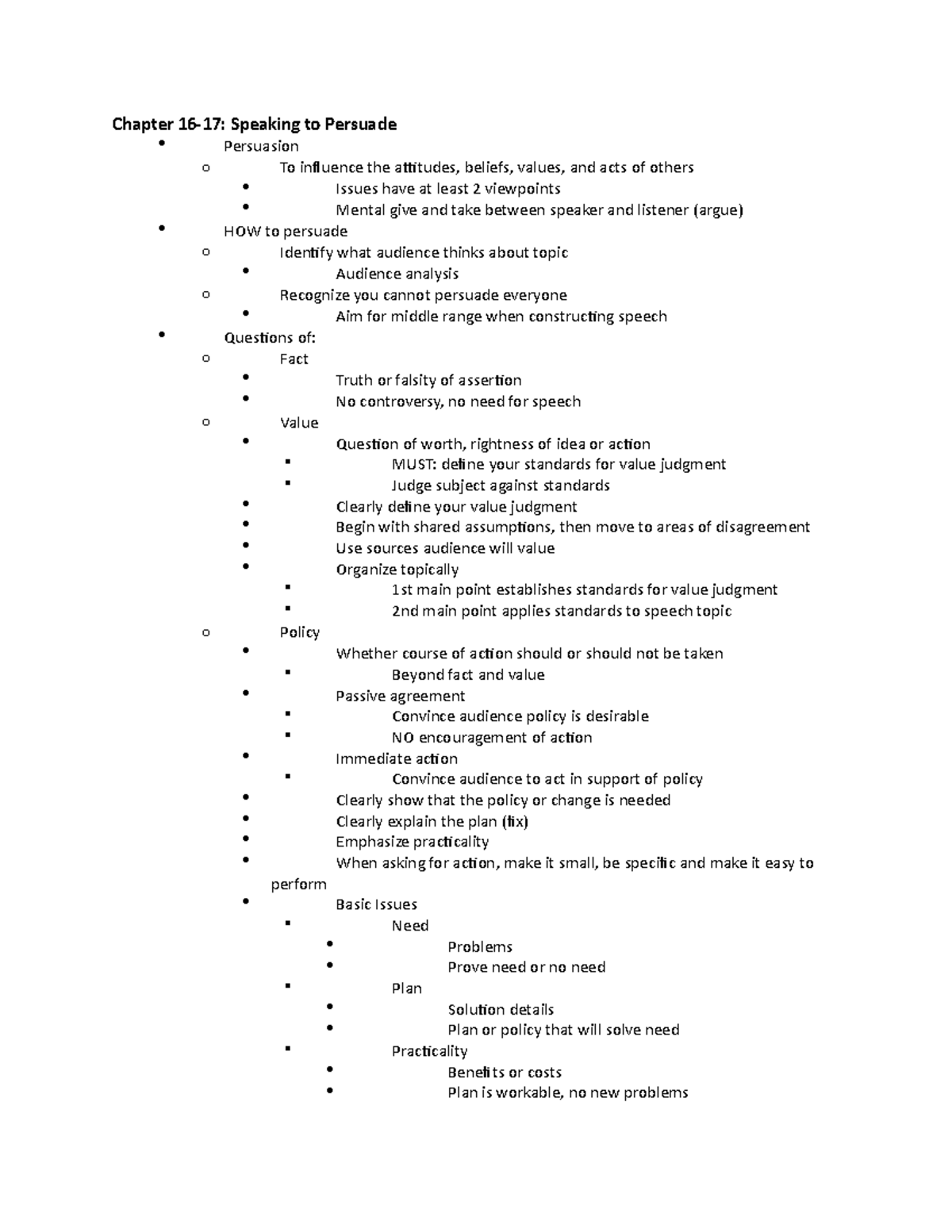 Chapter 16 - Prof. Thornton - Chapter 16-17: Speaking To Persuade ...