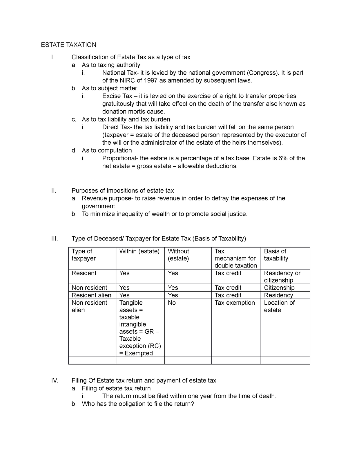 estate-taxation-notes-estate-taxation-i-classification-of-estate-tax