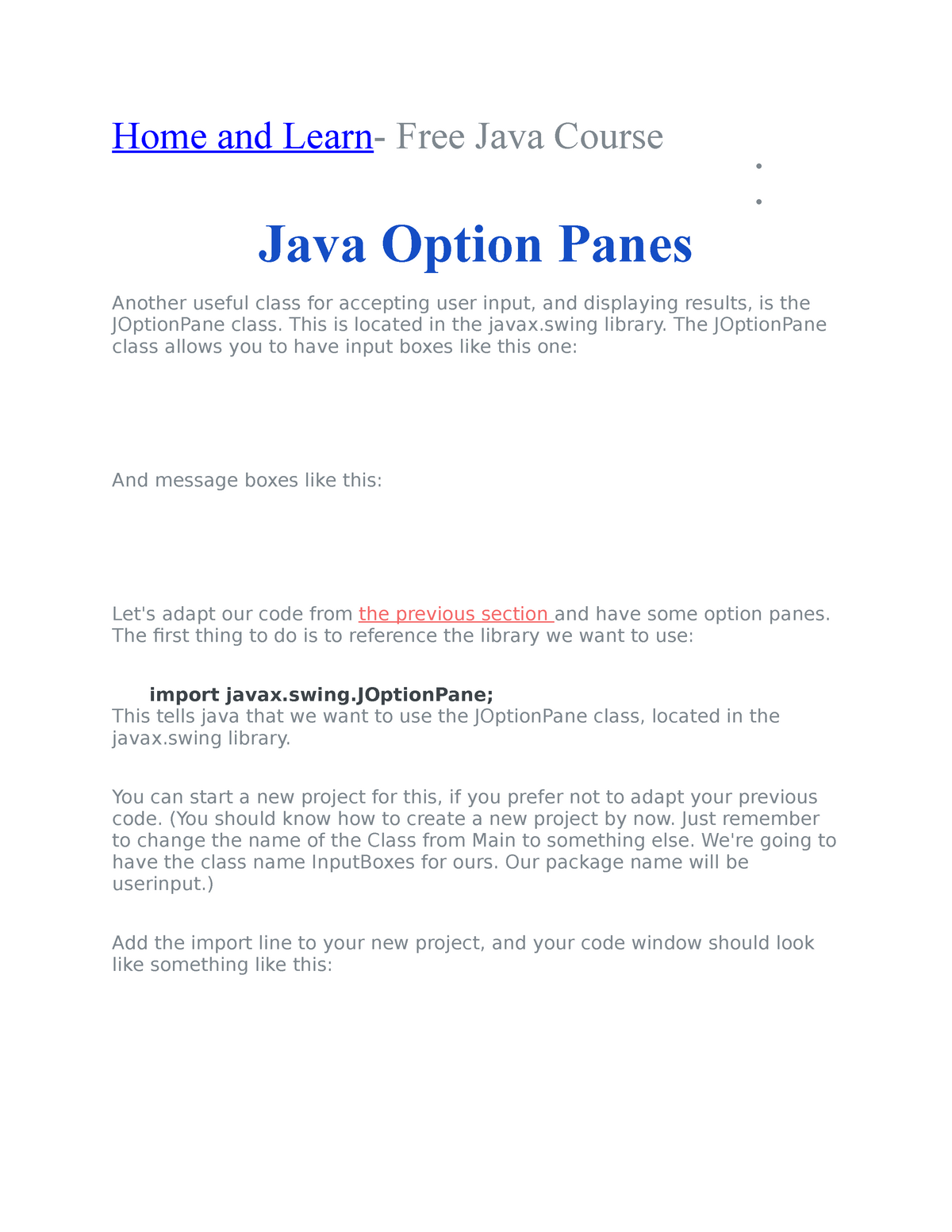 Java Option Panes Kelvin Kart Studocu