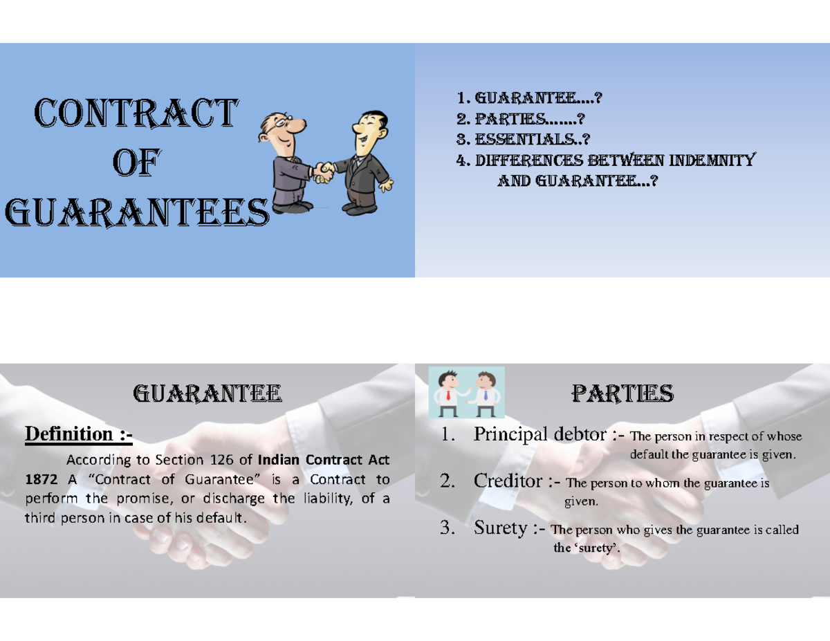 3 Contract Of Guarantee Definition Meaning Essentials Complete 