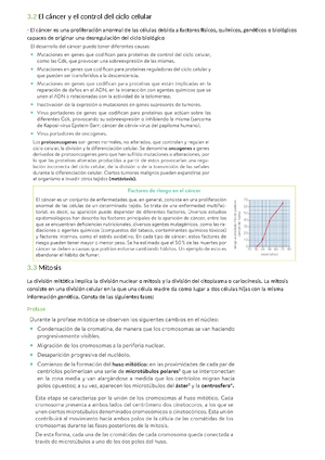 EBAU Ciclo celular Mitosis y meiosis BIOLOGÍA º DE BACHILLERATO CÉLULA II CICLO CELULAR