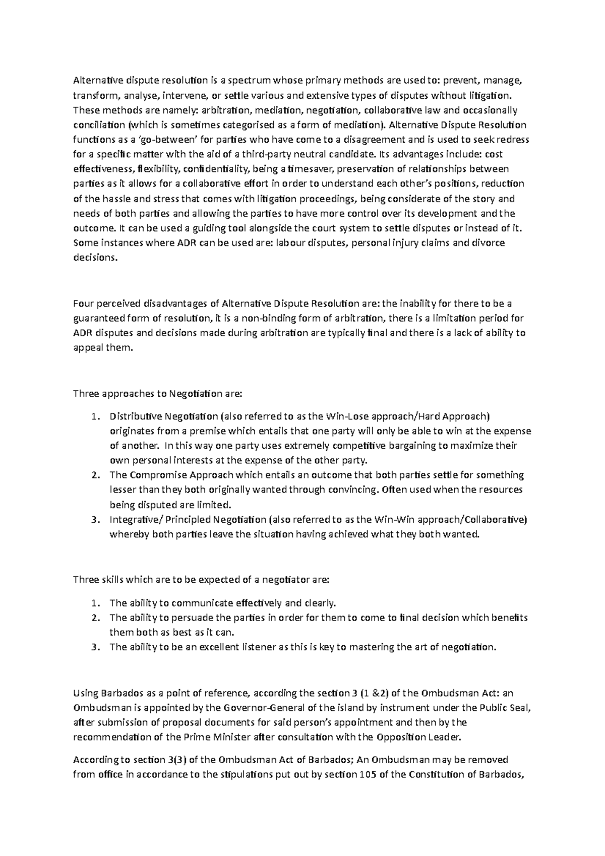 Alternative dispute resolution midterm - These methods are namely ...