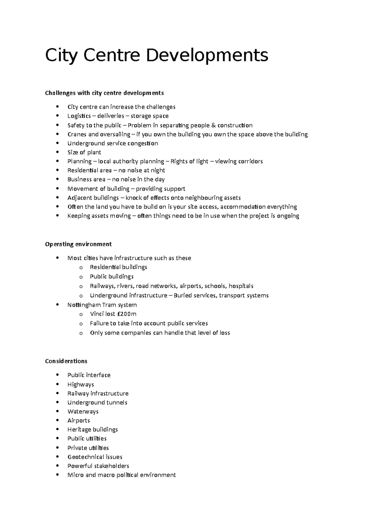 View of Lecture 7 - City Centre Developments - City Centre Developments ...