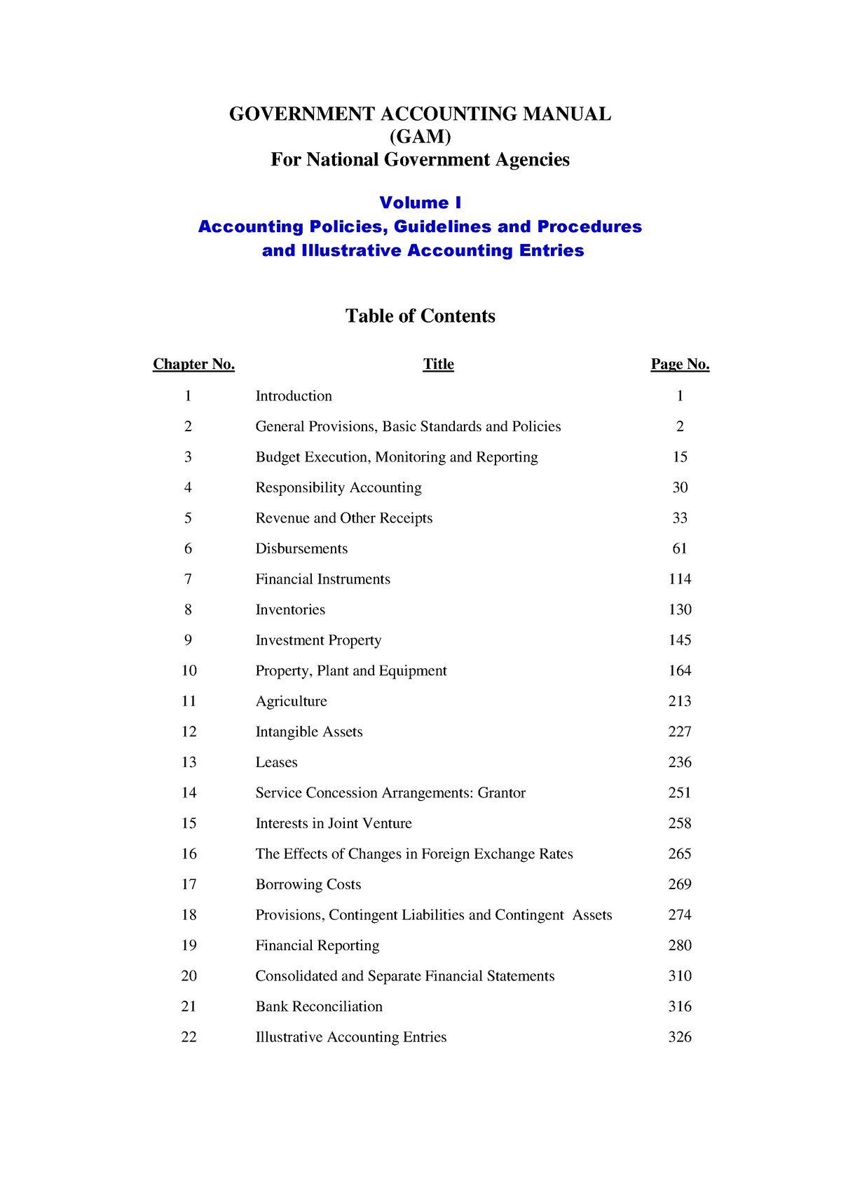 Government Accounting Manual - GOVERNMENT ACCOUNTING MANUAL (GAM) For ...