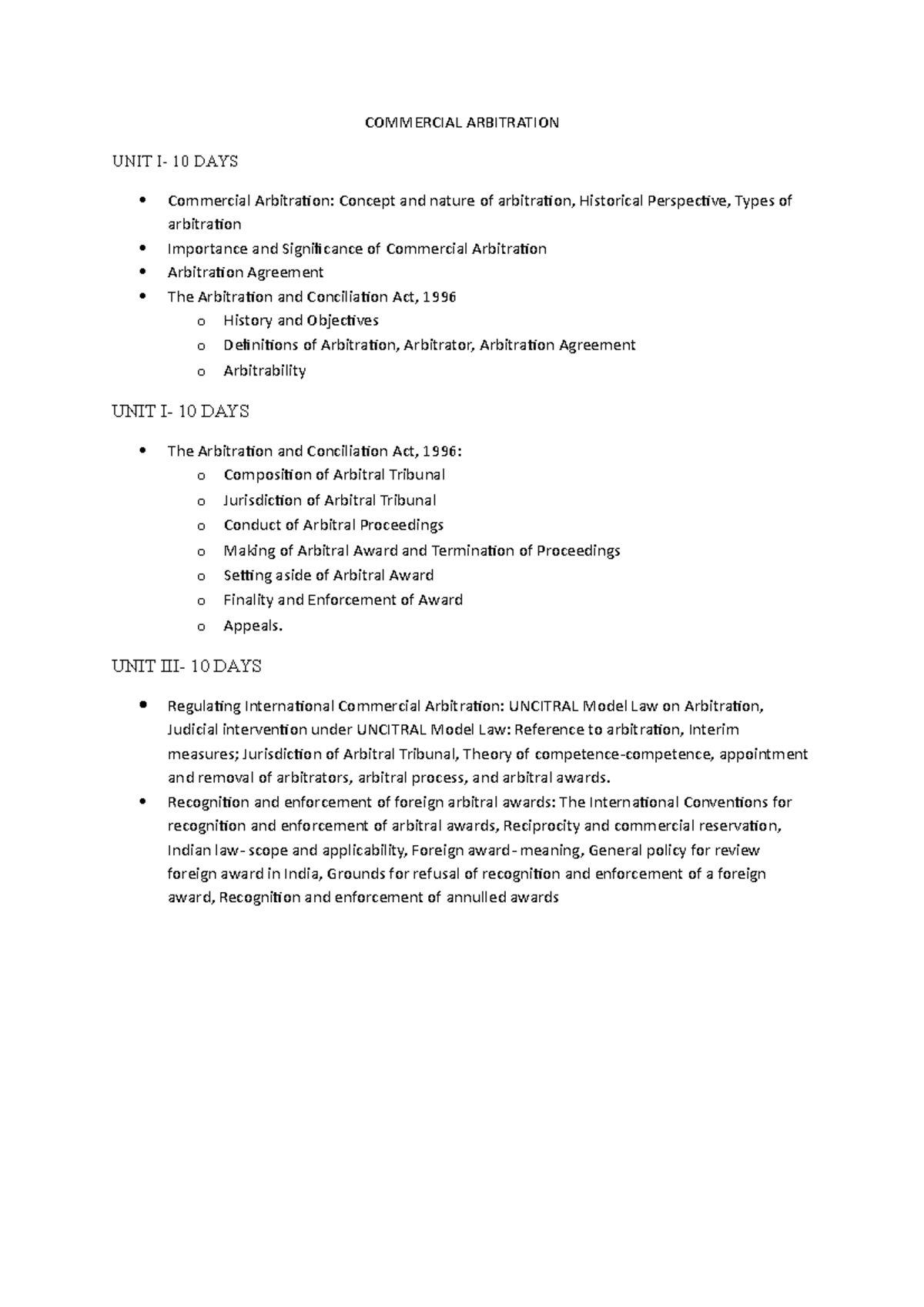 commercial-arbitration-unit-iii-10-days-regulating-international