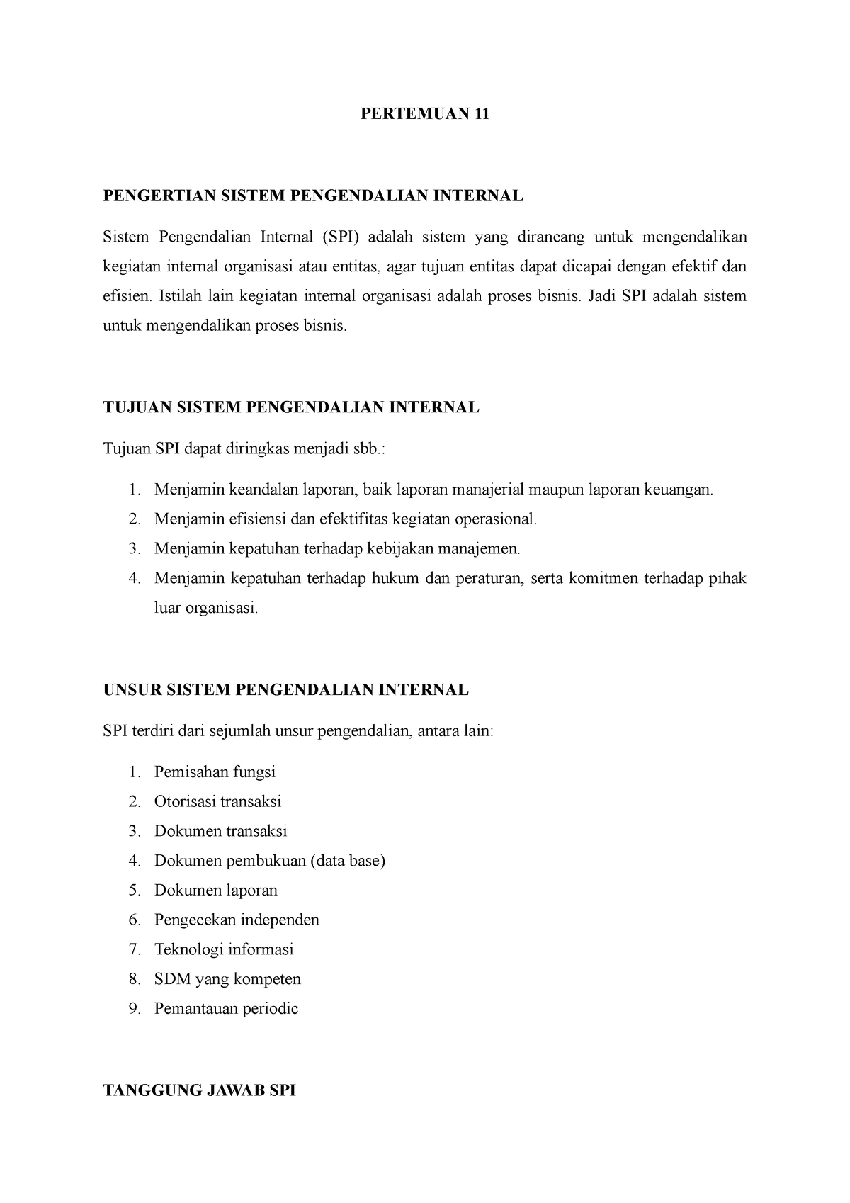 Pertemuan 11 - Pemeriksaan Akuntansi - PERTEMUAN 11 PENGERTIAN SISTEM ...