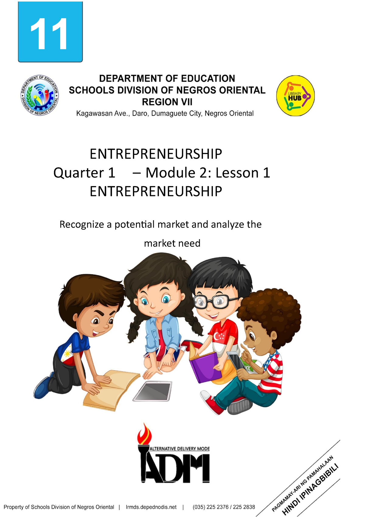 Entrep Module 2 Q1 - 11 ENTREPRENEURSHIP Quarter 1 – Module 2: Lesson 1 ...