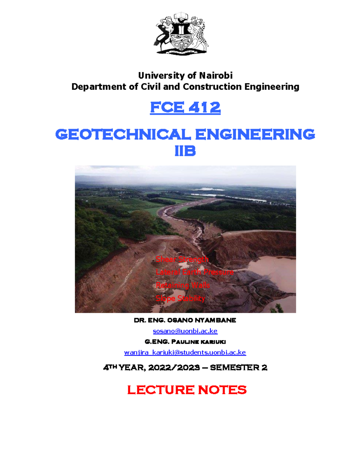 FCE 412 - Geotechnical Engineering IIB 230713 113330 - University of ...