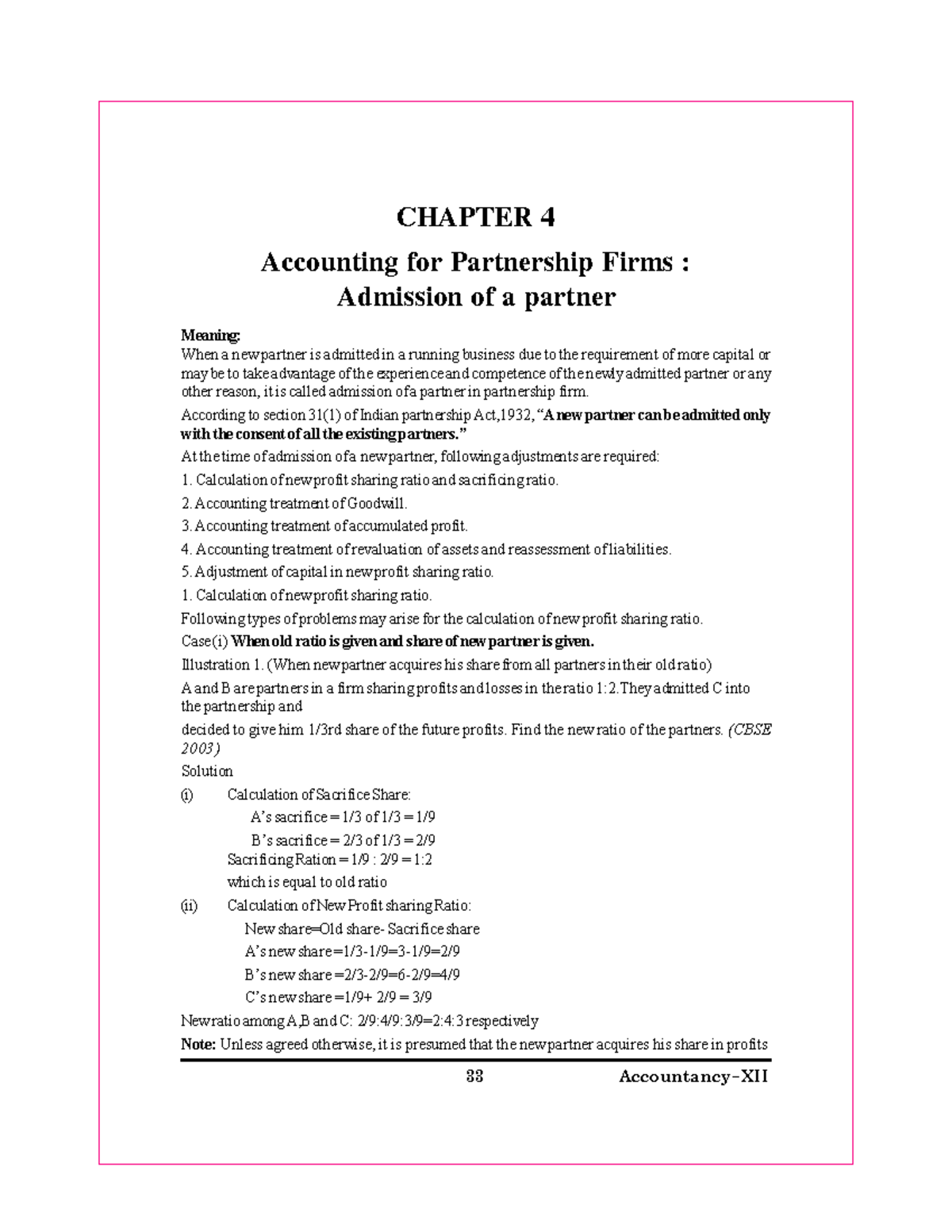 12 accountancy notes CH04 admission of a partner 01 - CHAPTER 4 ...