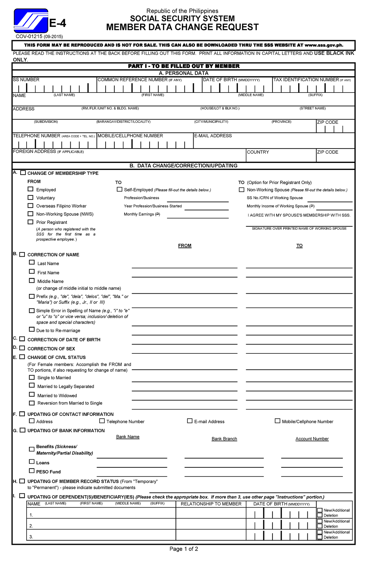 SSSForms Change Request E4 Member Data Changr - SS NUMBER COMMON ...