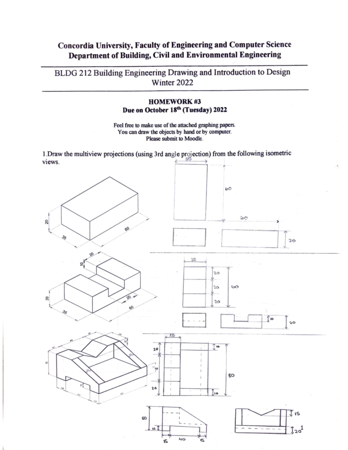 isometric drawing assignment