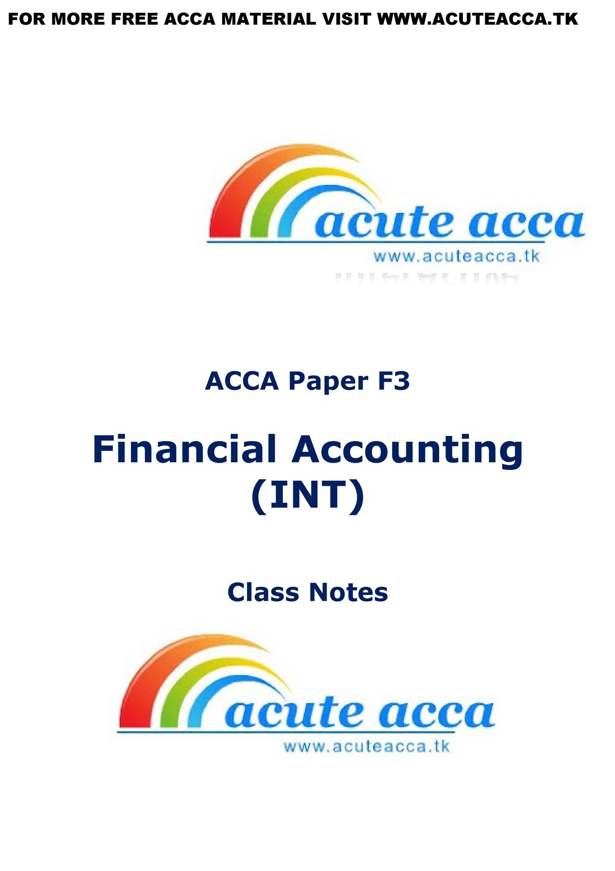 ACCA F3 LSBF Class Notes 2 - - Studocu