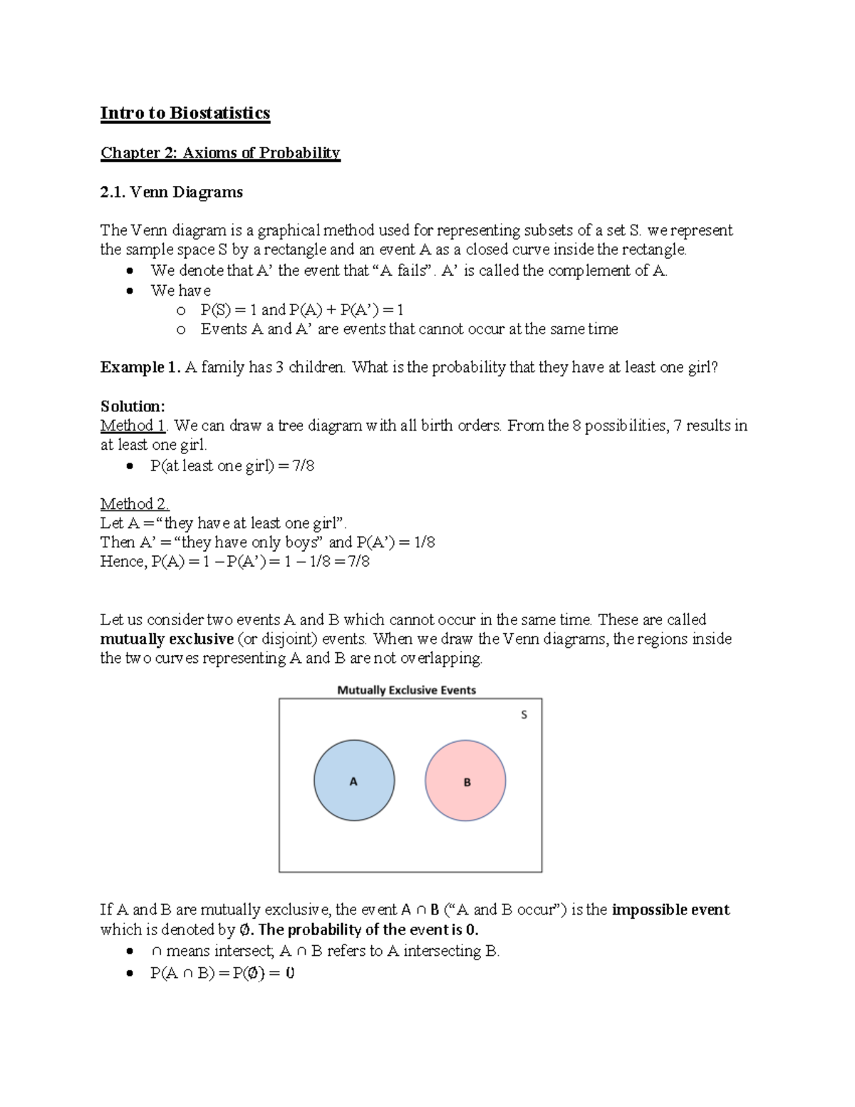 Intro To Biostatistics (MAT 2379) - Intro To Biostatistics Chapter 2 ...