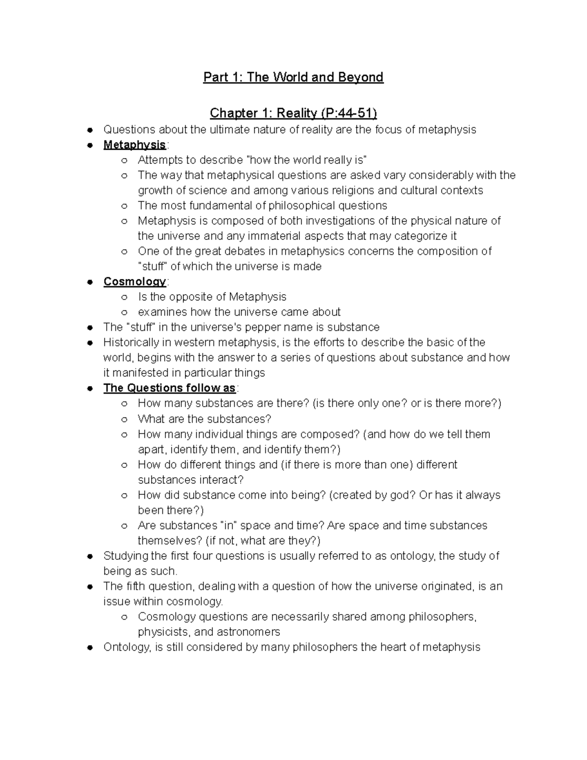 Introducing Philosophy, Chapter 1 Summary/notes Page:44-51 - Part 1 ...