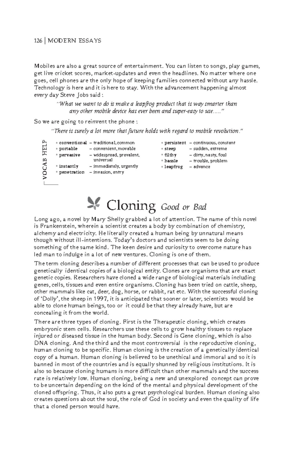 Topic Cloning Good Or Bad And Two Other Topics Covered With Figure 