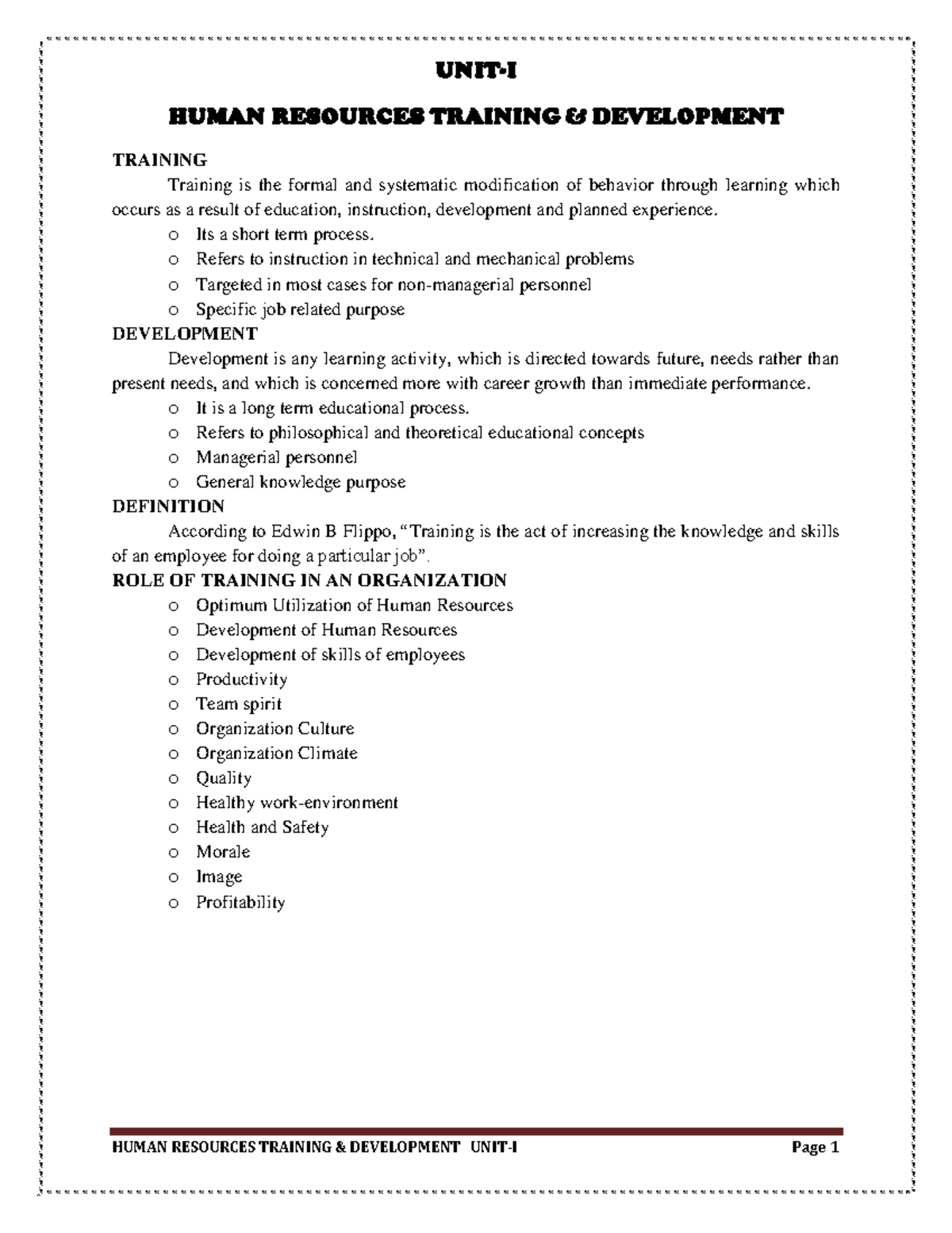 T & D Unit-1 - Lecture notes 1,2 - Warning: TT: undefined function: 32 ...