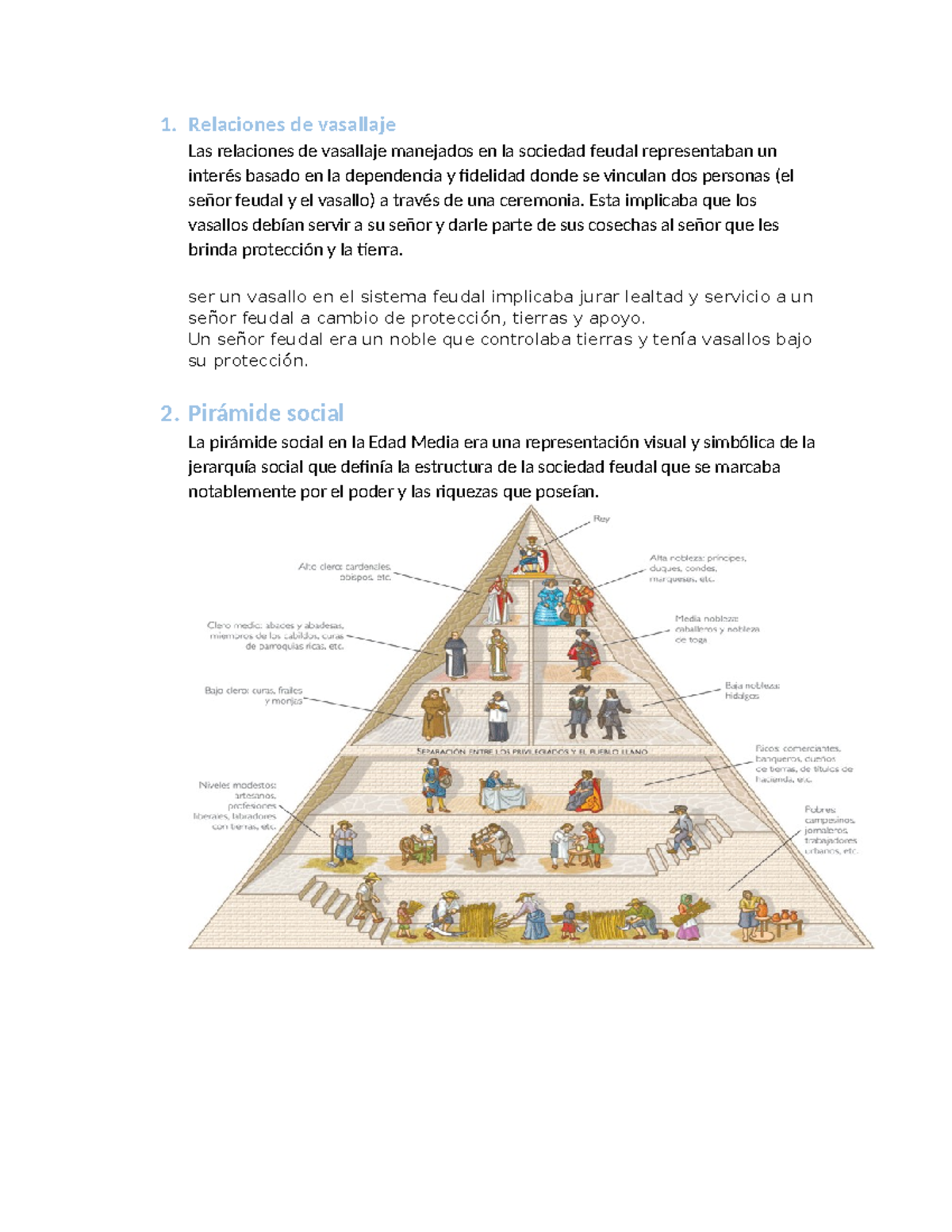 Relaciones de vasallaje - 1. Relaciones de vasallaje Las relaciones de ...