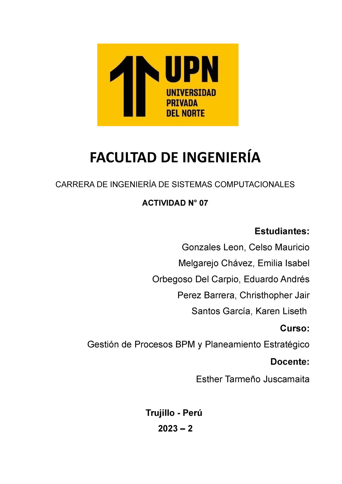 Formato De Informe Facultad De IngenierÍa Carrera De IngenierÍa De Sistemas Computacionales 7573