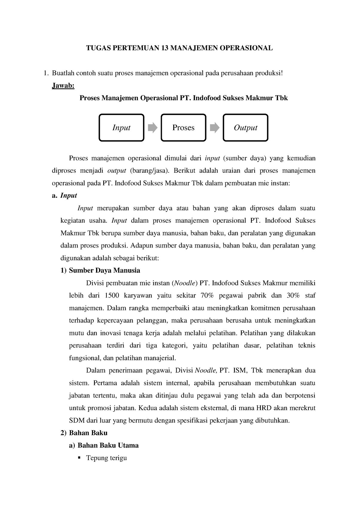 Tugas Manajemen Operasional - TUGAS PERTEMUAN 13 MANAJEMEN OPERASIONAL ...