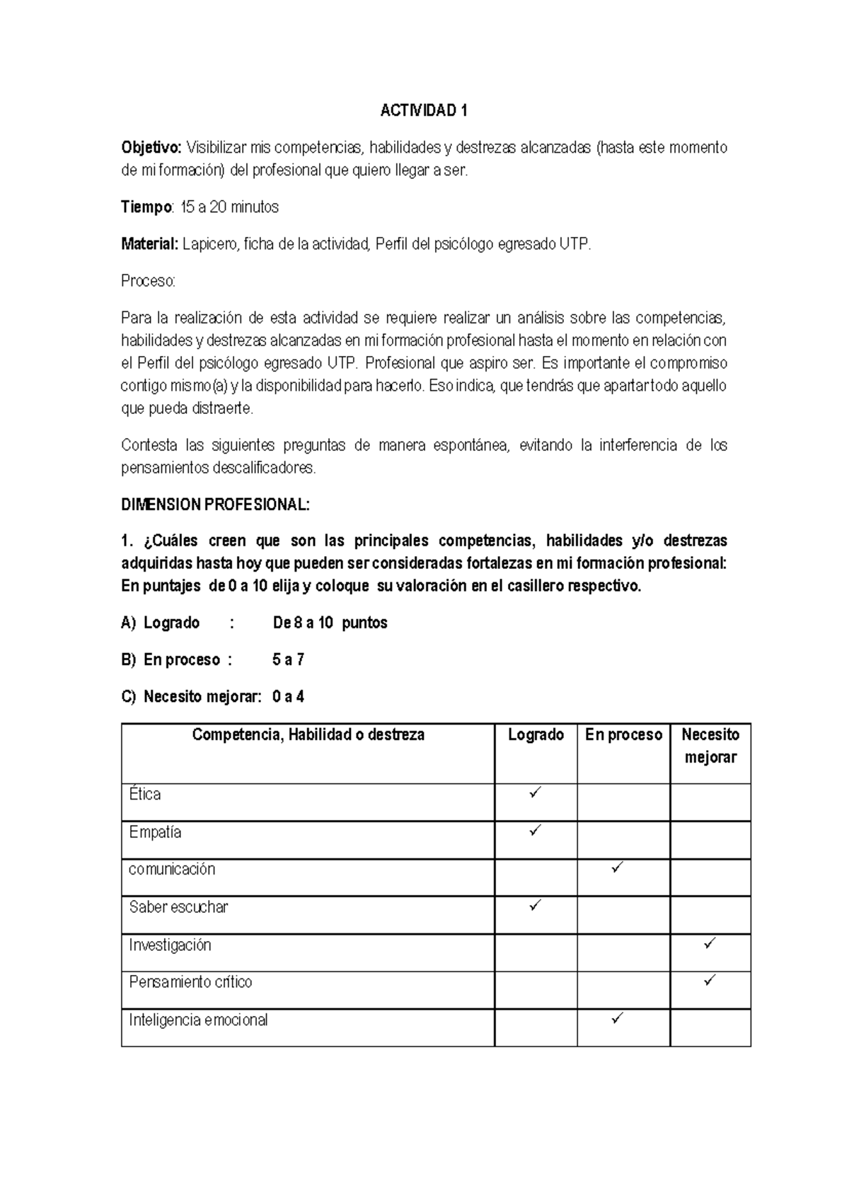 S1-Autoevaluación - Es una tarea semanal del curso. - ACTIVIDAD 1 ...