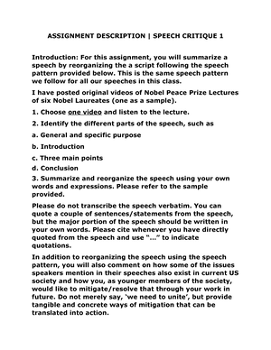descriptive speech sample