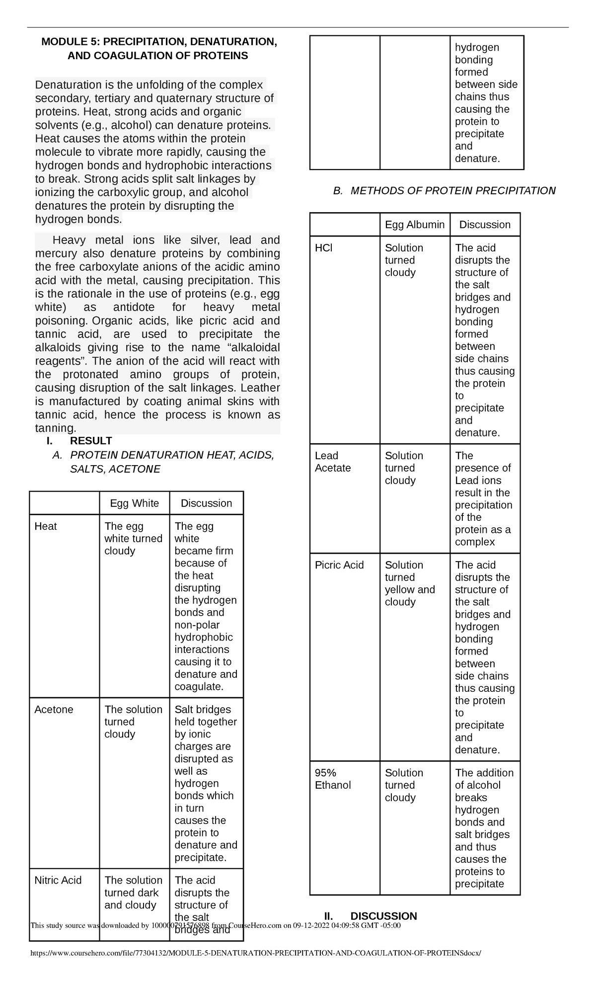 Module 5 Denaturation Precipitation AND Coagulation OF Proteins