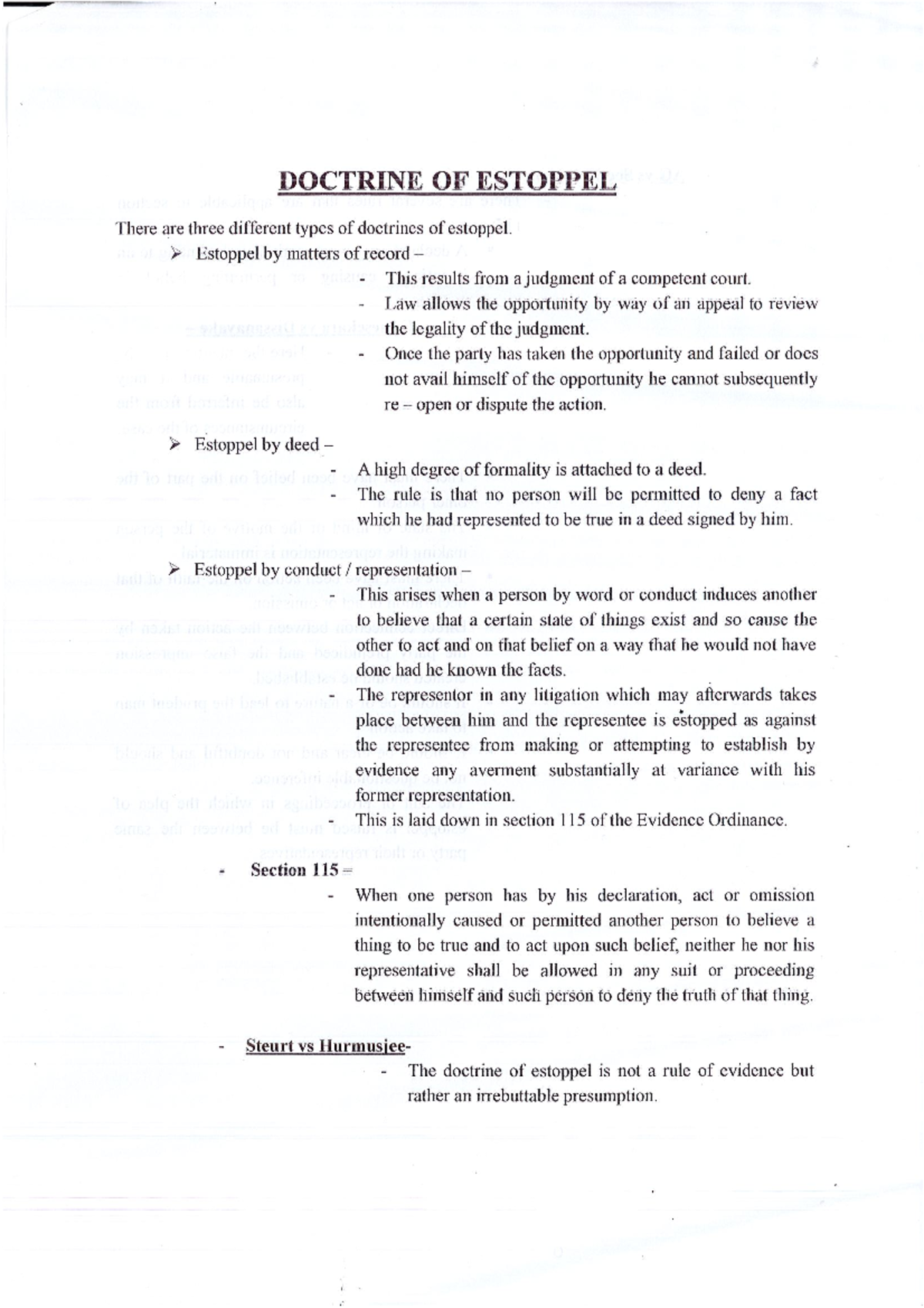 Doctrineofestoppel Basic finance Studocu