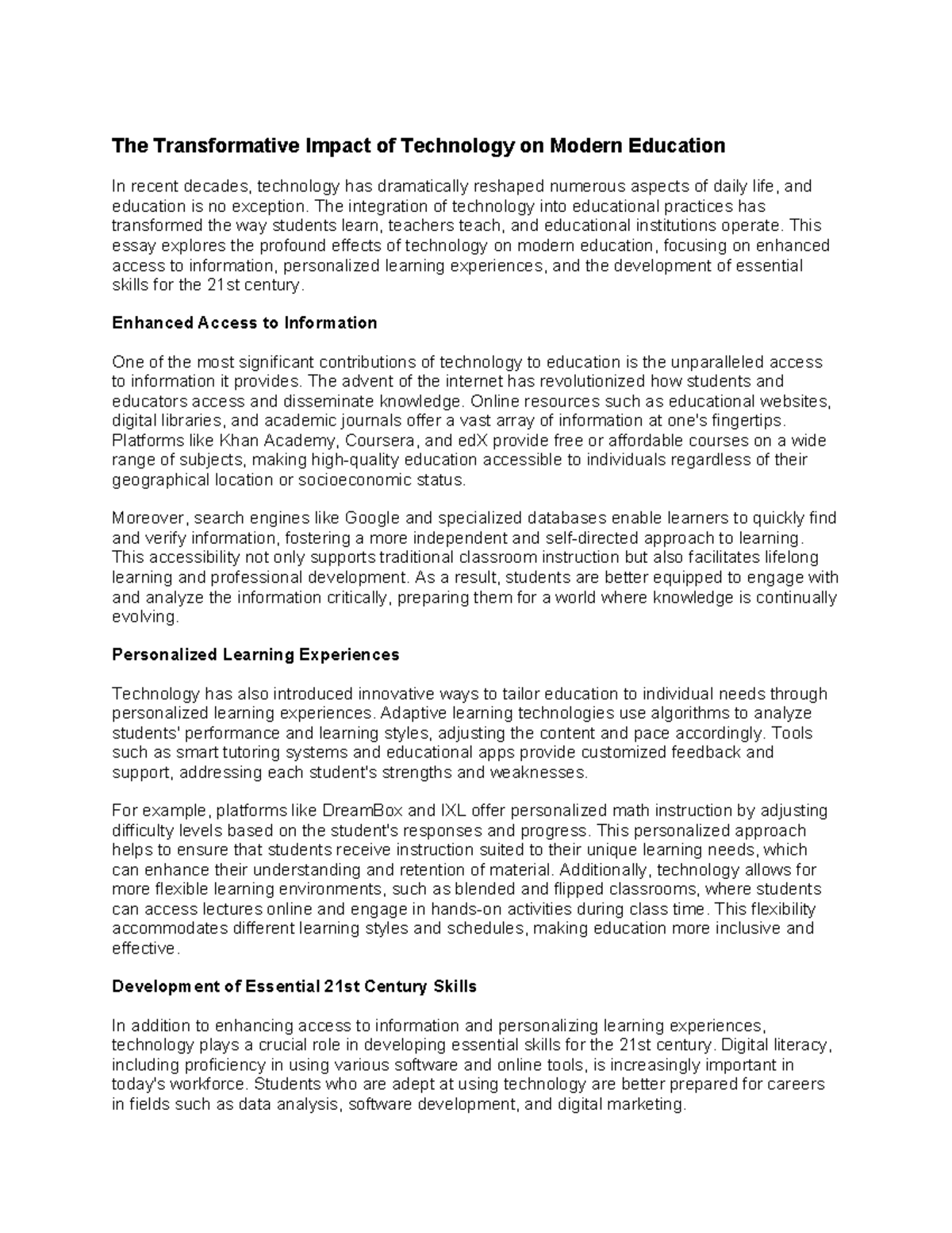 The Transformative Impact of Technology on Modern Education - The ...