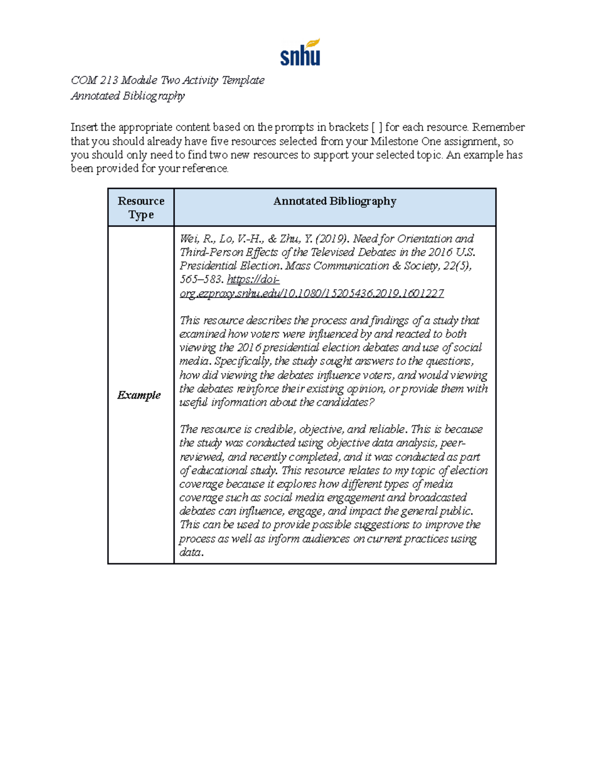 COM 213 2-1 Module Two Activity Template - COM 213 Module Two Activity ...