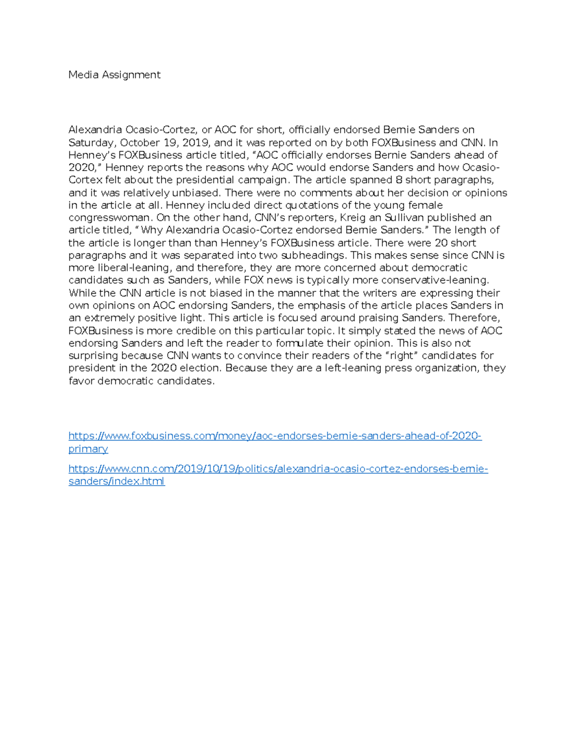 Media Assignment - Media Assignment Alexandria Ocasio-Cortez, or AOC ...