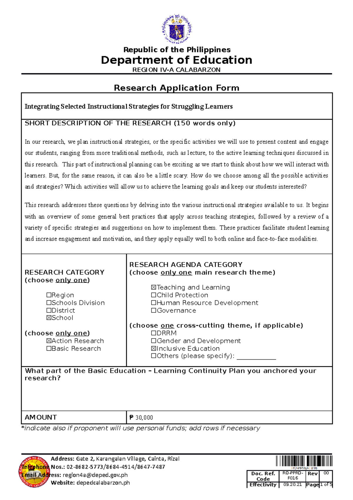 Research-Application-Form - Department of Education REGION IV-A ...