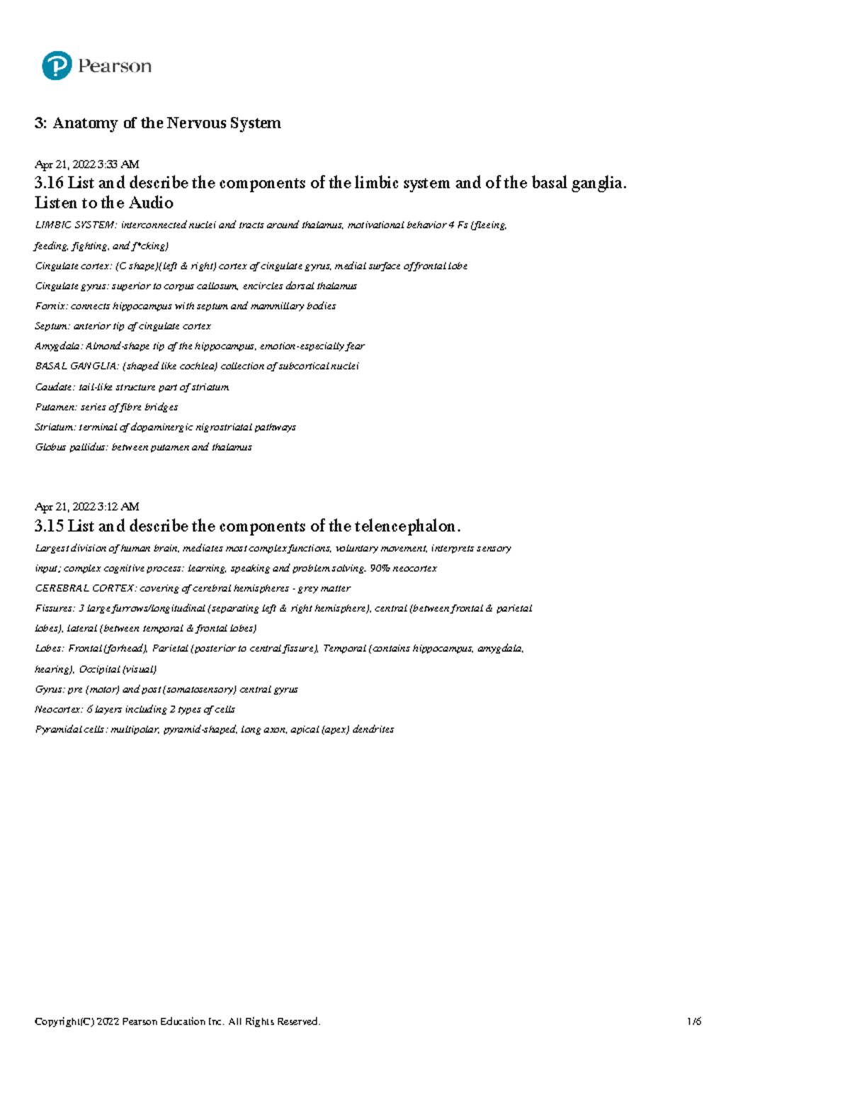 Chapter 3 - LO Anatomy of Nervous system - 3: Anatomy of the Nervous ...