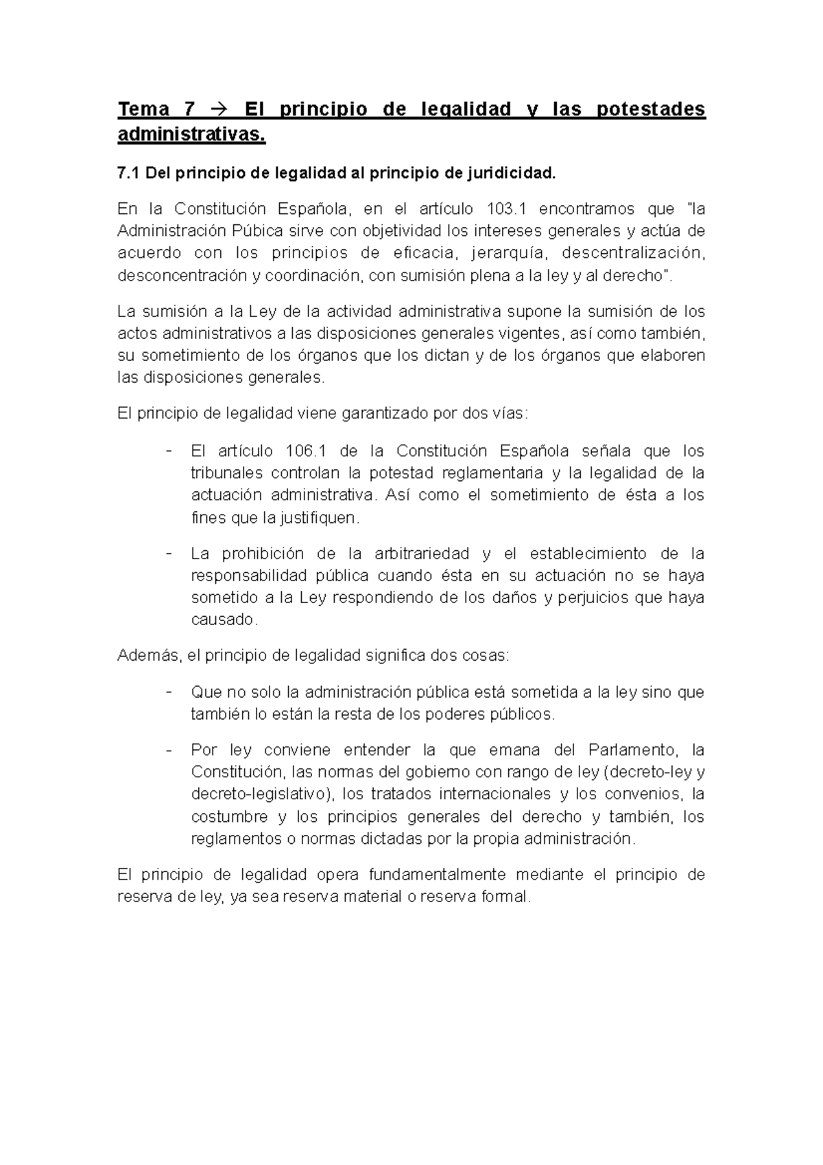 Tema 7 Civil III - Apuntes 7 - Tema 7! El Principio De Legalidad Y Las ...