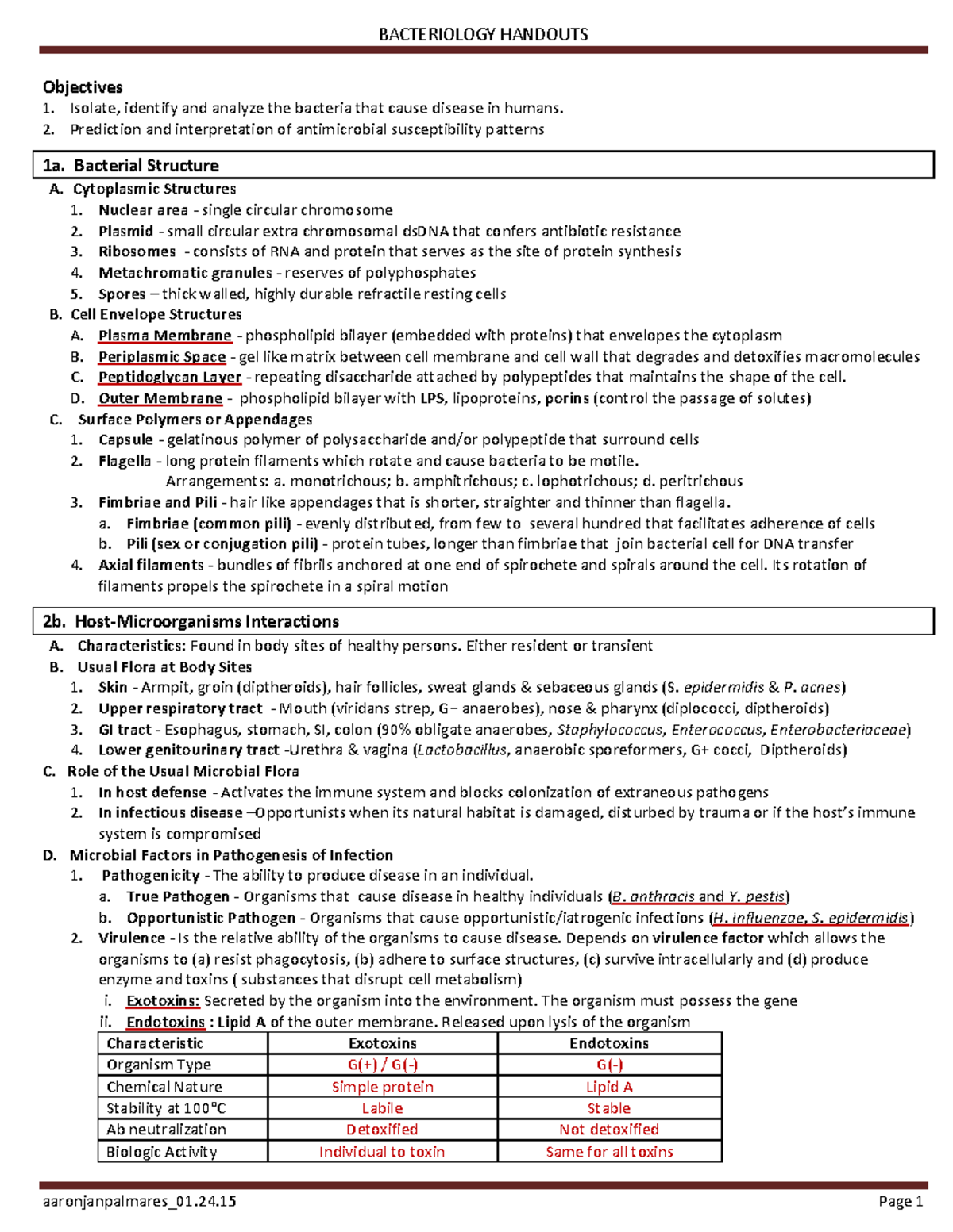 BacteriologyHandouts lecture and lab Objectives Isolate, identify