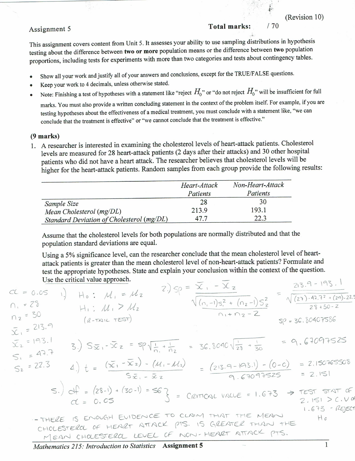 assignment 5 math 215