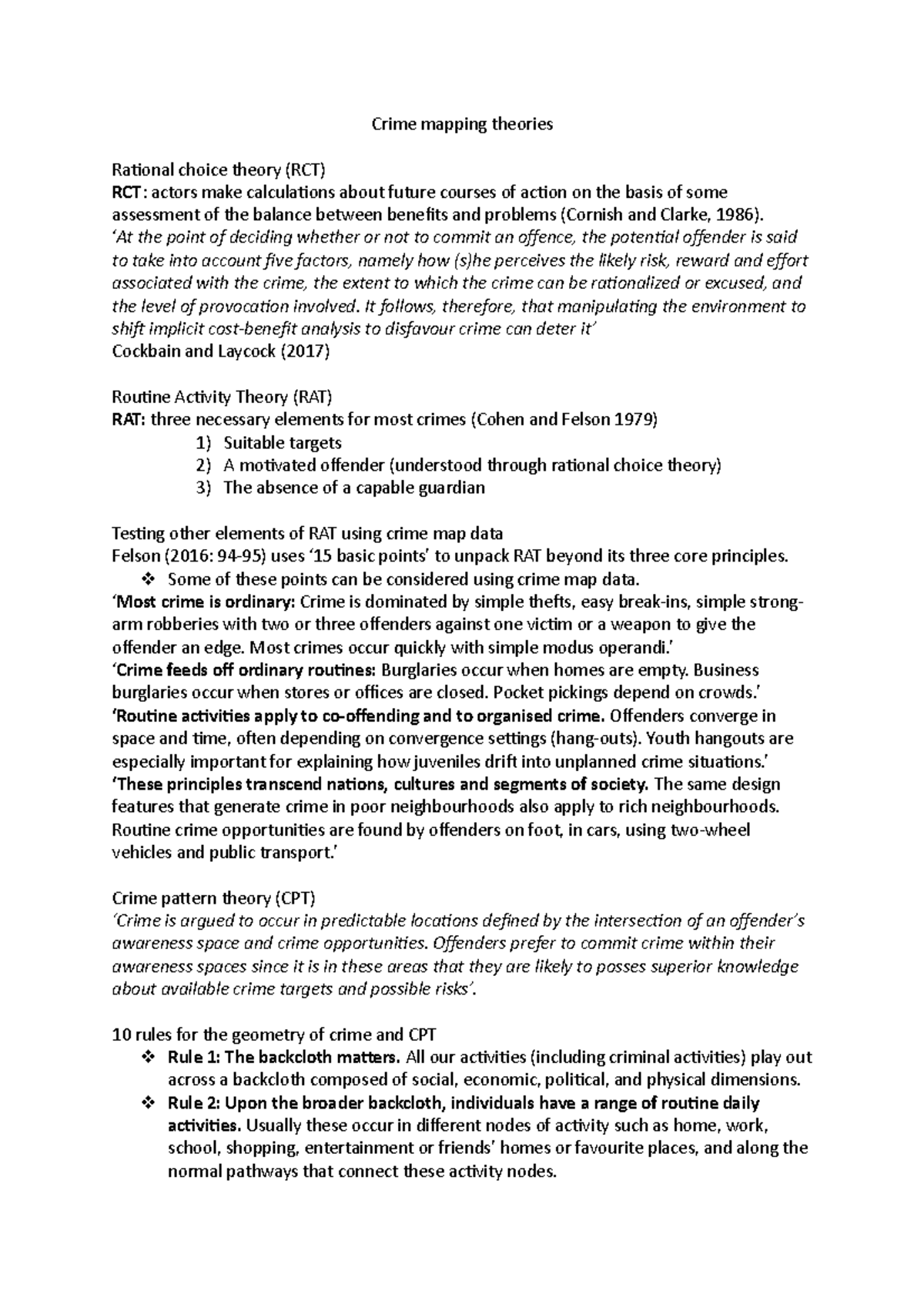 Crime mapping theories - Crime mapping theories Rational choice theory ...