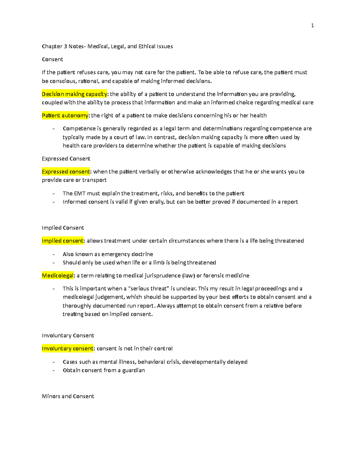 chapter-3-medical-legal-and-ethical-issues-chapter-3-notes-medical