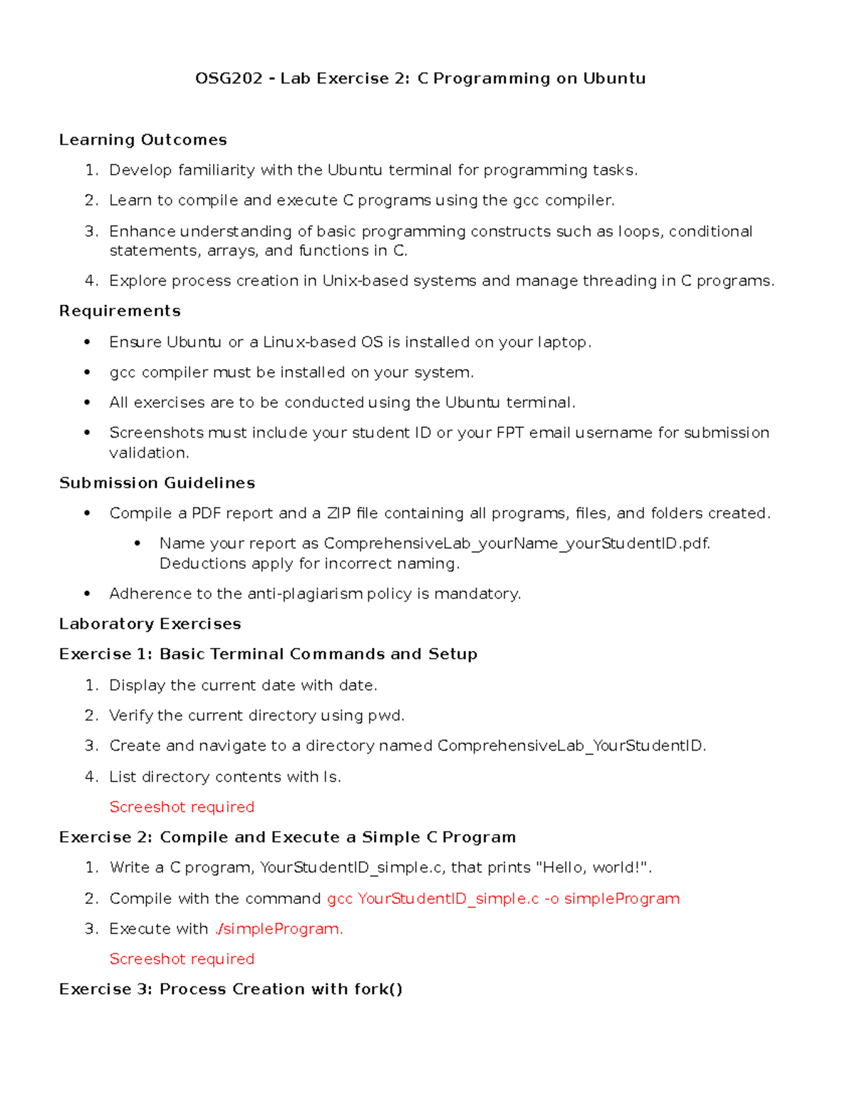 OSG202-Lab 2-C Programming On Ubuntu - OSG202 - Lab Exercise 2: C ...