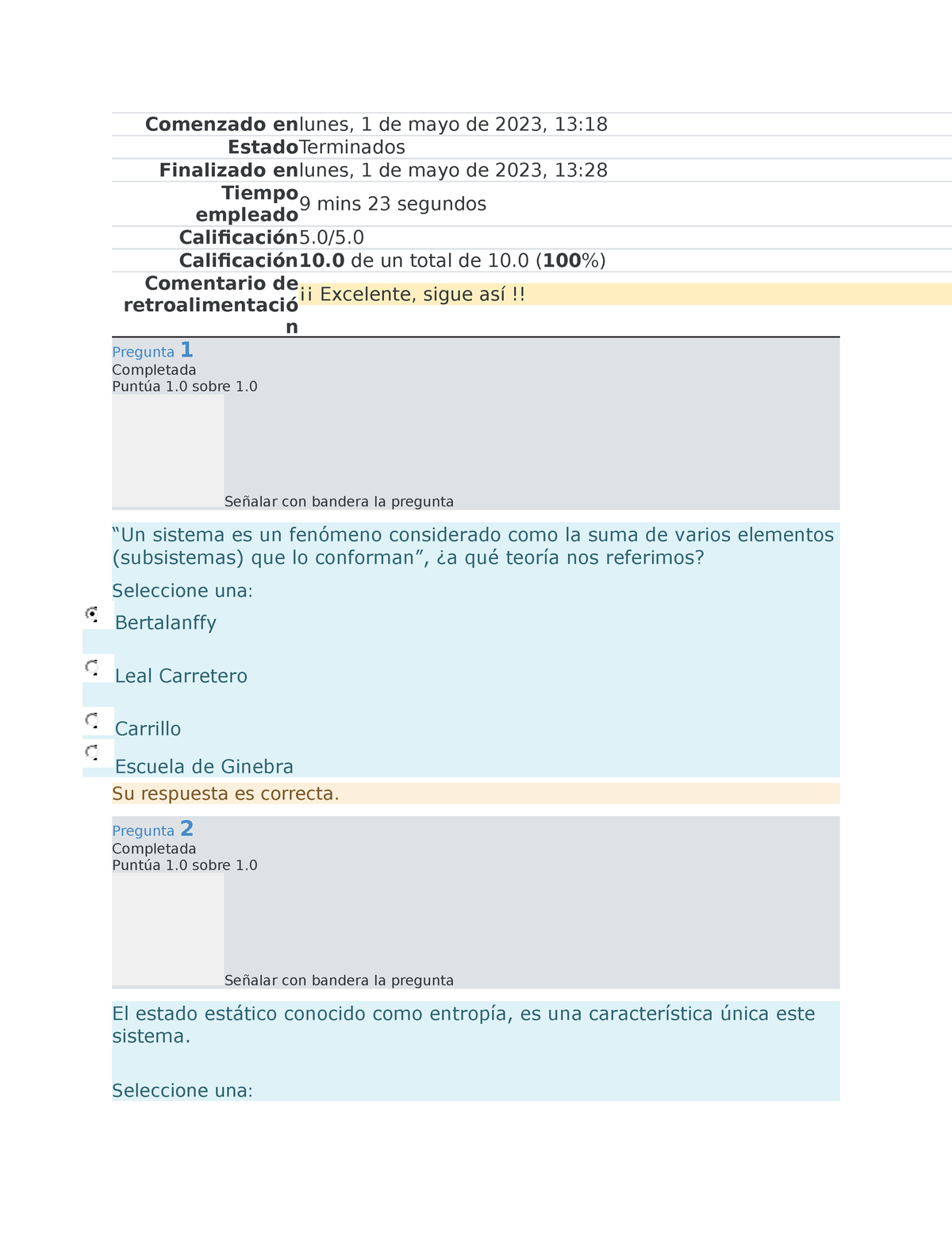 Ingeniería De Sistemas Semana 1 - Comenzado Enlunes, 1 De Mayo De 2023 ...