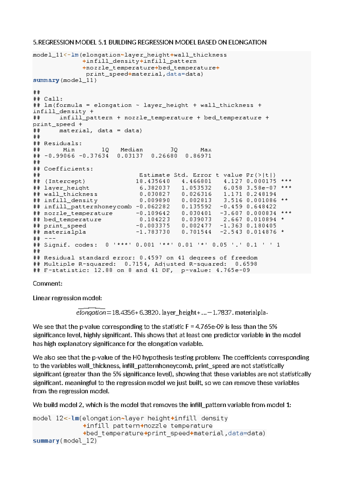 Linear Regression - 5 MODEL 5 BUILDING REGRESSION MODEL BASED ON ...