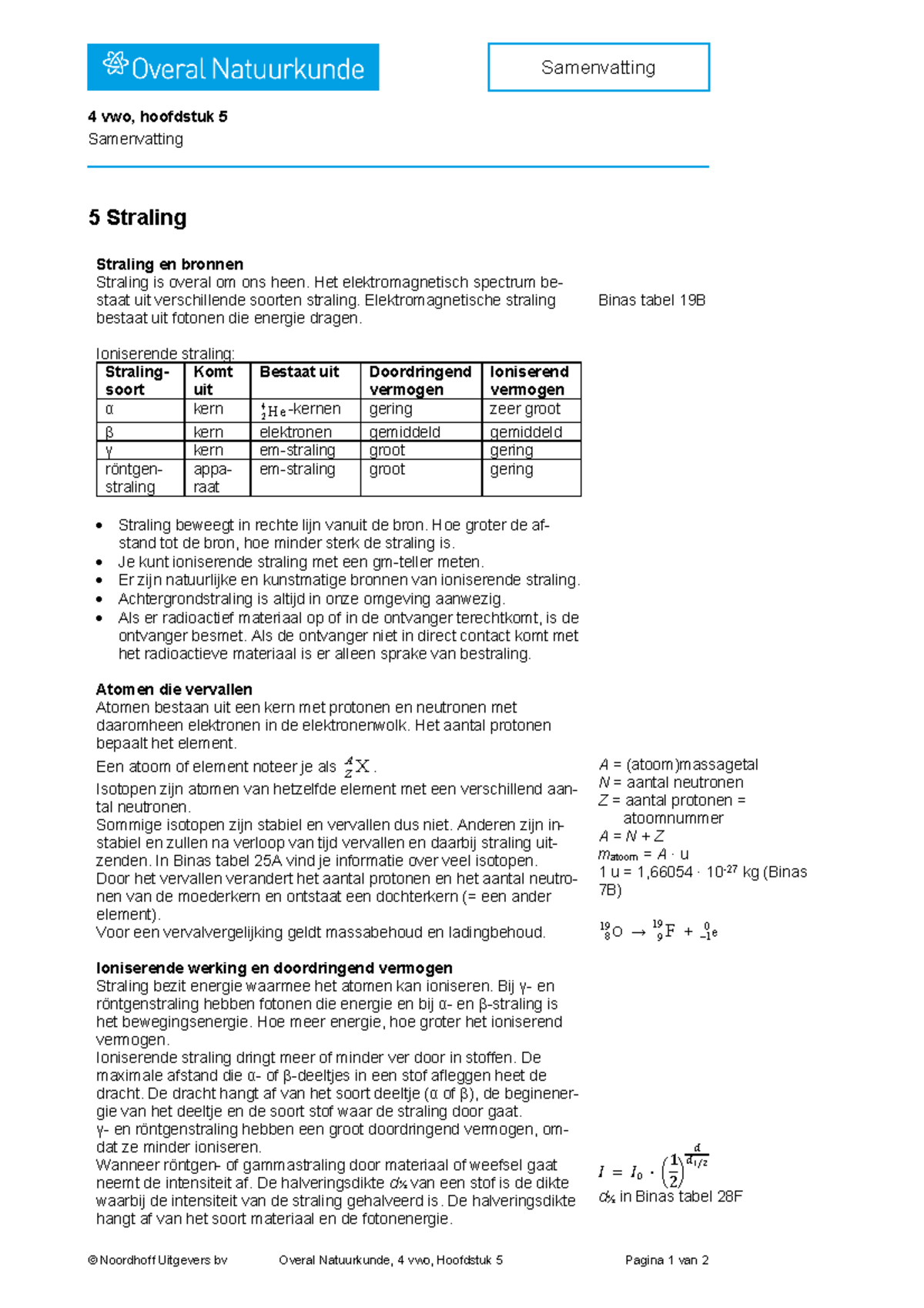 Overal Na 4 V Hoofdstuk 05 Samenvatting - © Noordhoff Uitgevers Bv ...