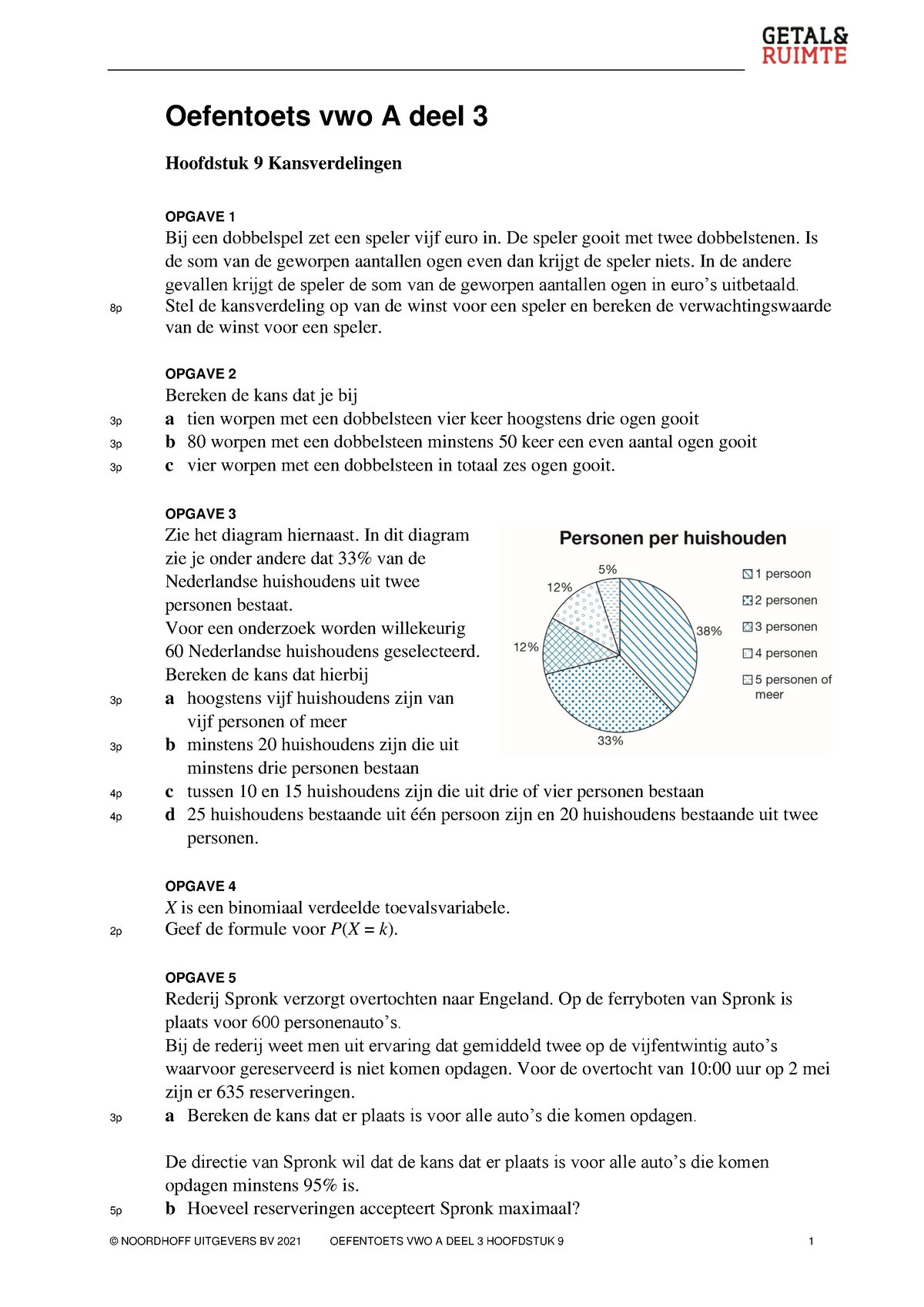 V5Wis A Oefentoets H9 - © NOORDHOFF UITGEVERS BV 2021 OEFENTOETS VWO A ...