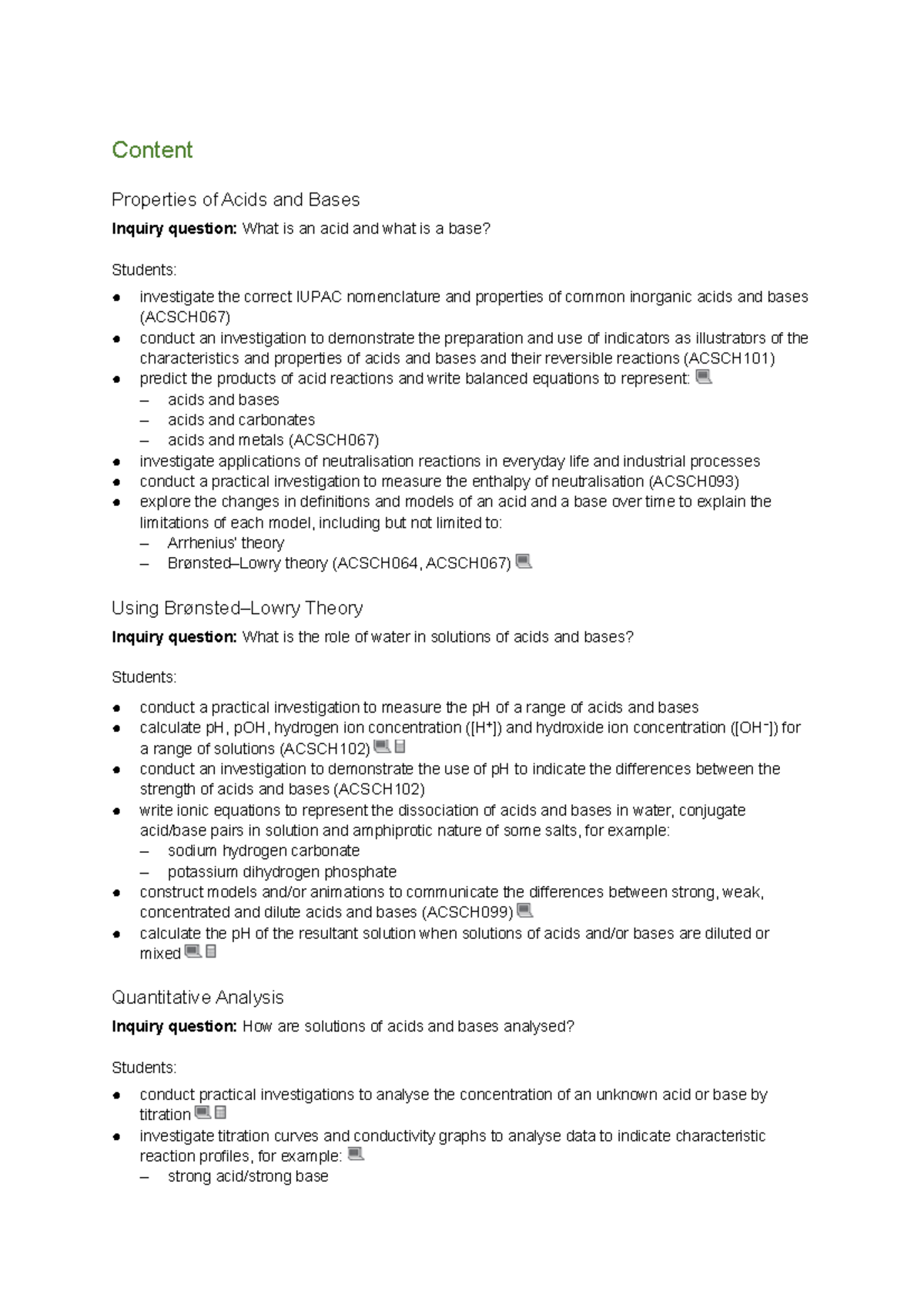 Chem Mod 6 - Notes For Mod 6 - Content Properties Of Acids And Bases ...