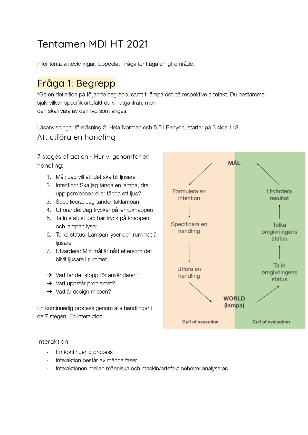 Tenta Anteckningar - Uppdelat I Fråga För Fråga Enligt Område. Fråga 1 ...