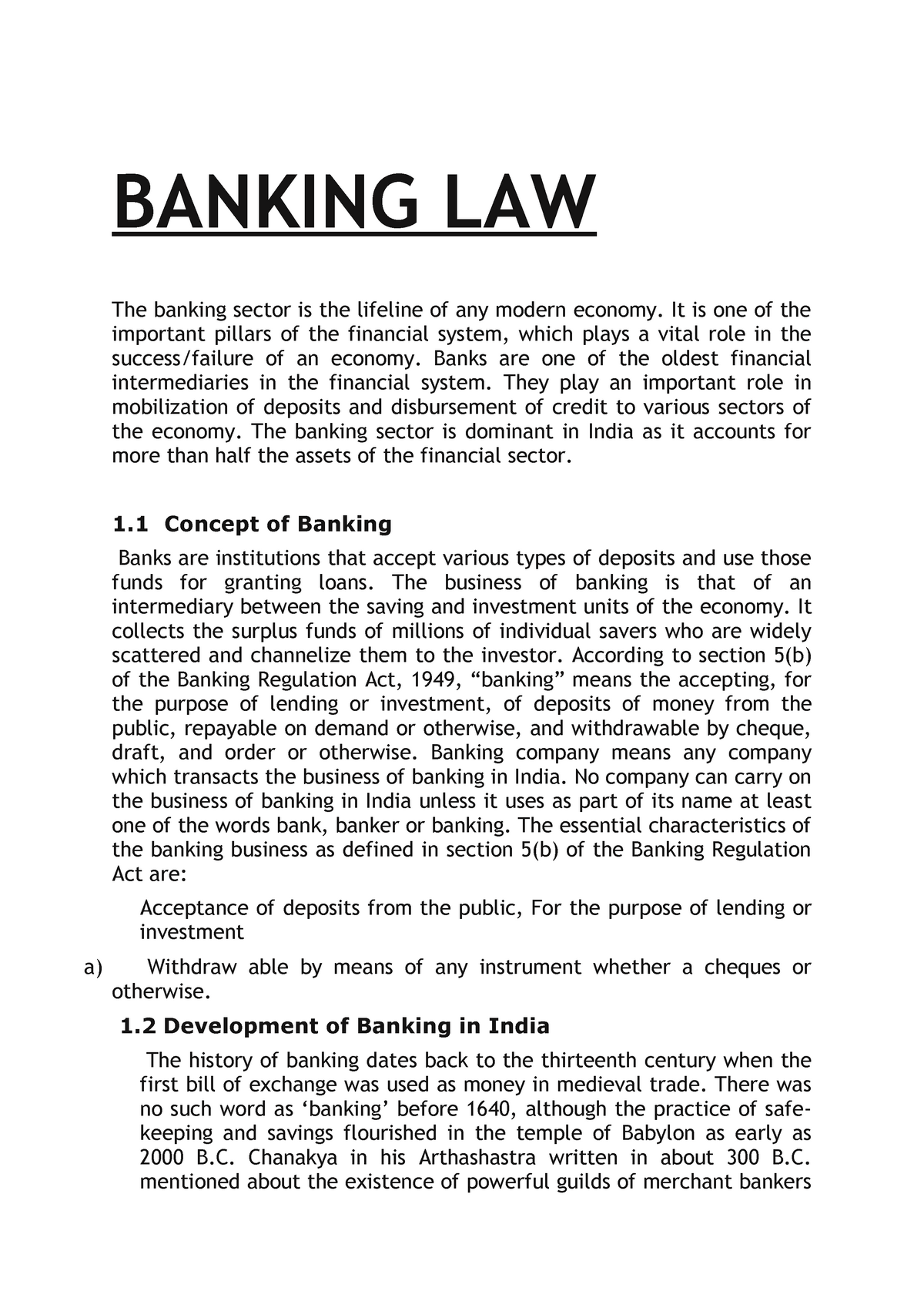 banking law topics for research paper