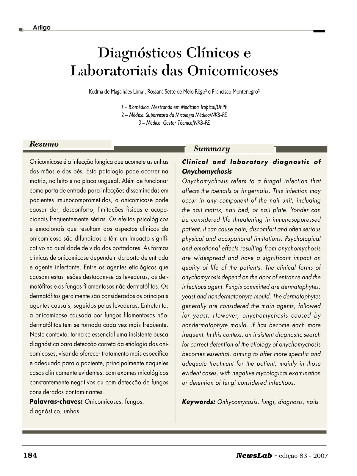 Diagnosticos Clinicos Aula - Diagnósticos Clínicos E Laboratoriais Das ...