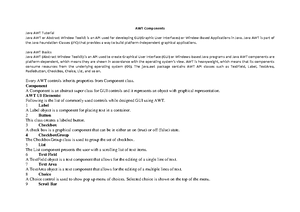 AWT Components - this notes prepared for the better understanding of ...