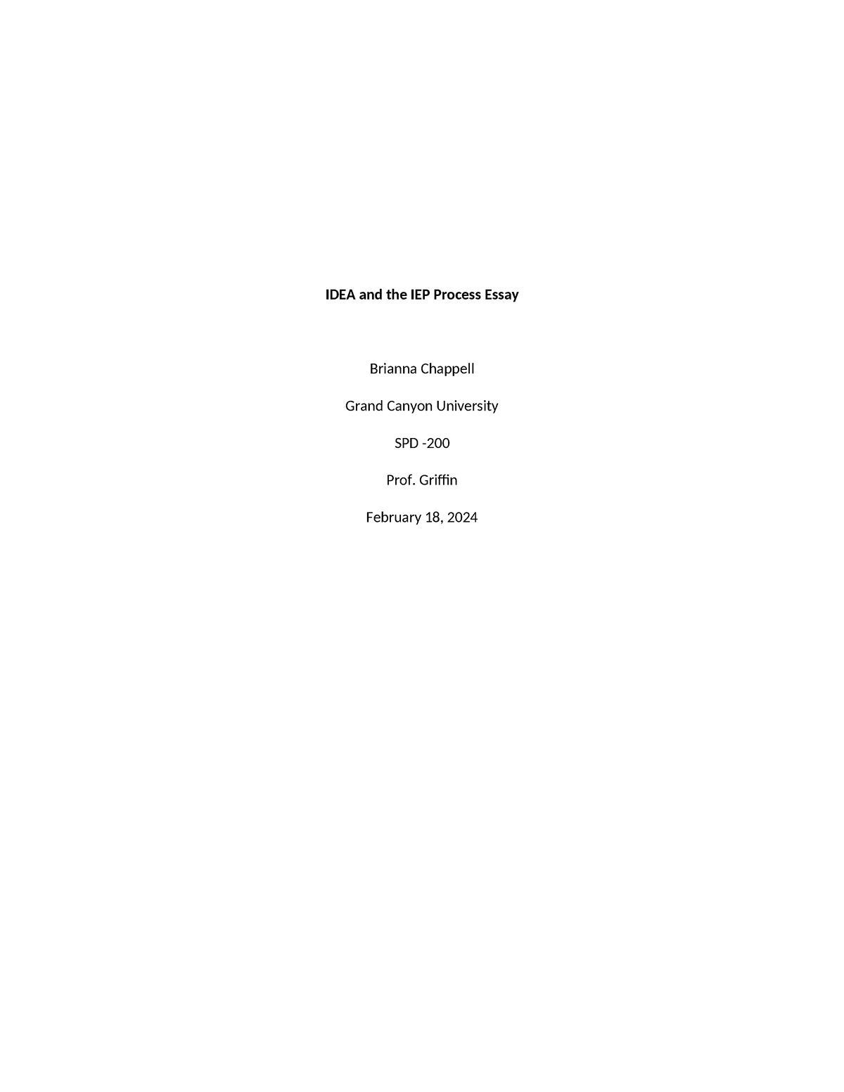 Idea And The Iep Process Essay (graded A) - Idea And The Iep Process 