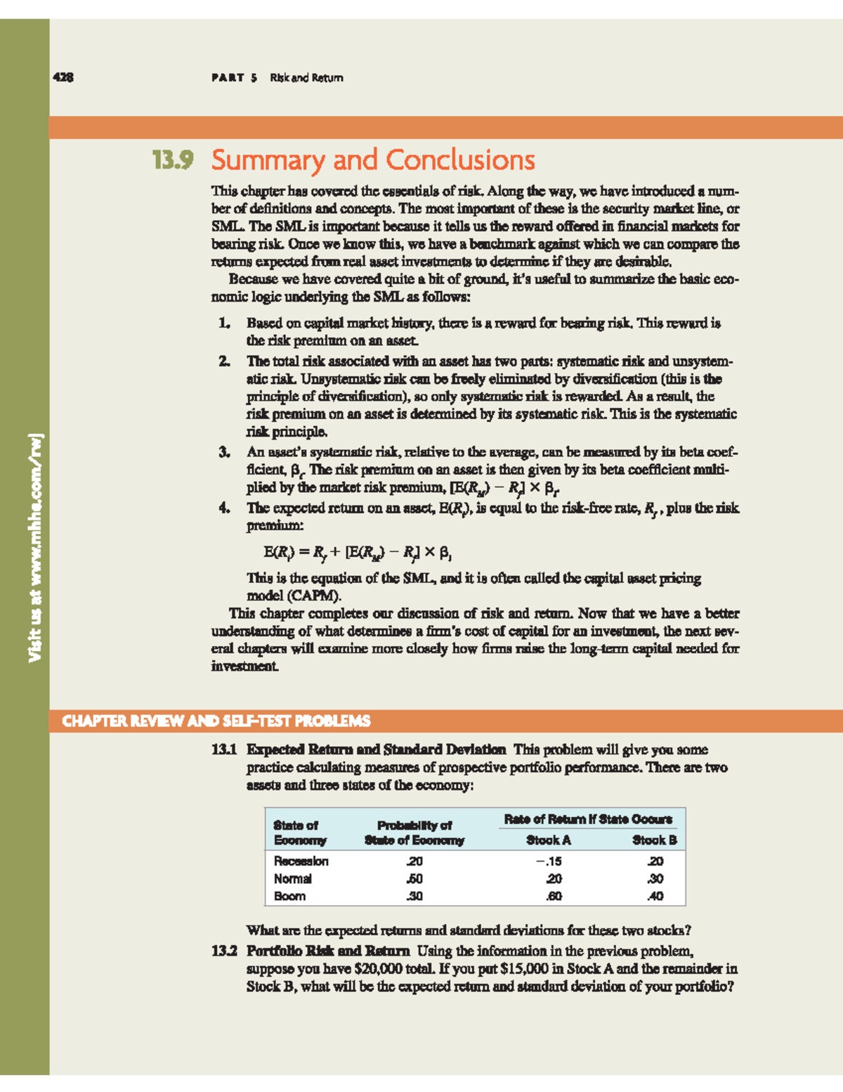 CF RISK& Return - review and exercise - Corporate finance - Studocu