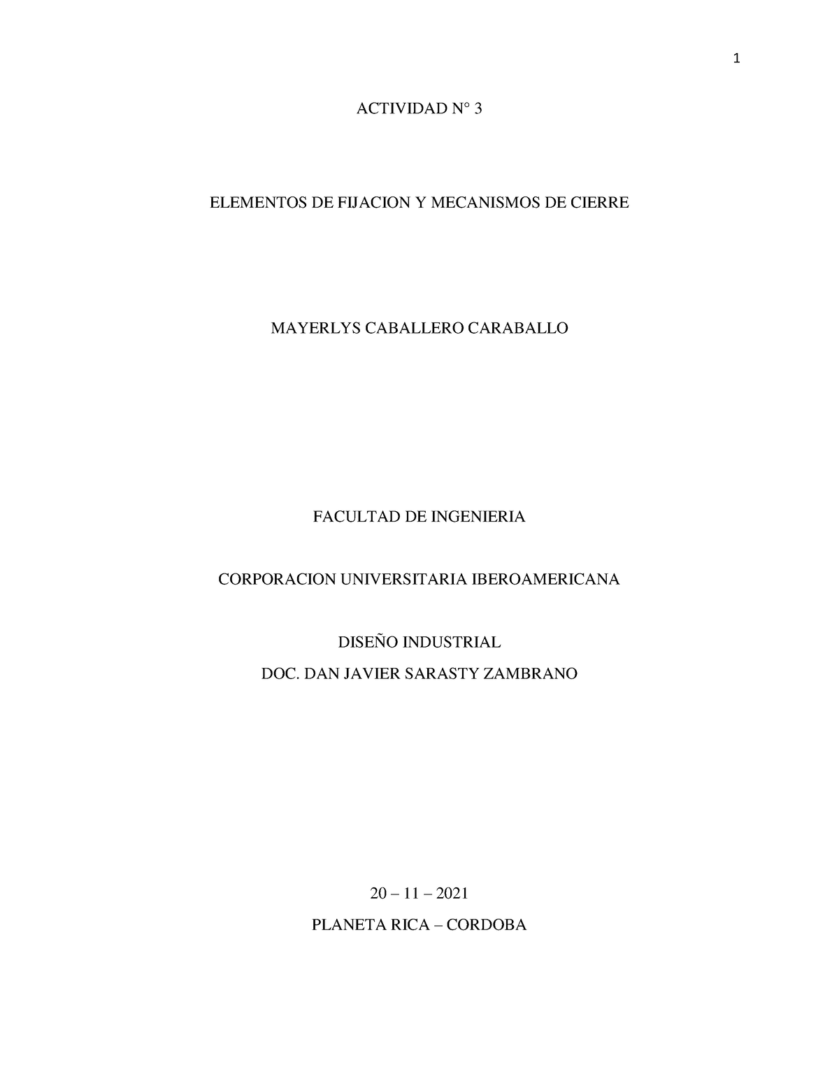 Actividad N° 3 - Elementos DE Fijacion Y Mecanismos DE Cierre ...